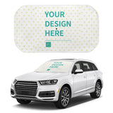 Customizable car sunshade for front windshield, "YOUR DESIGN HERE" design, PG Cloth material, MyArtsyGift