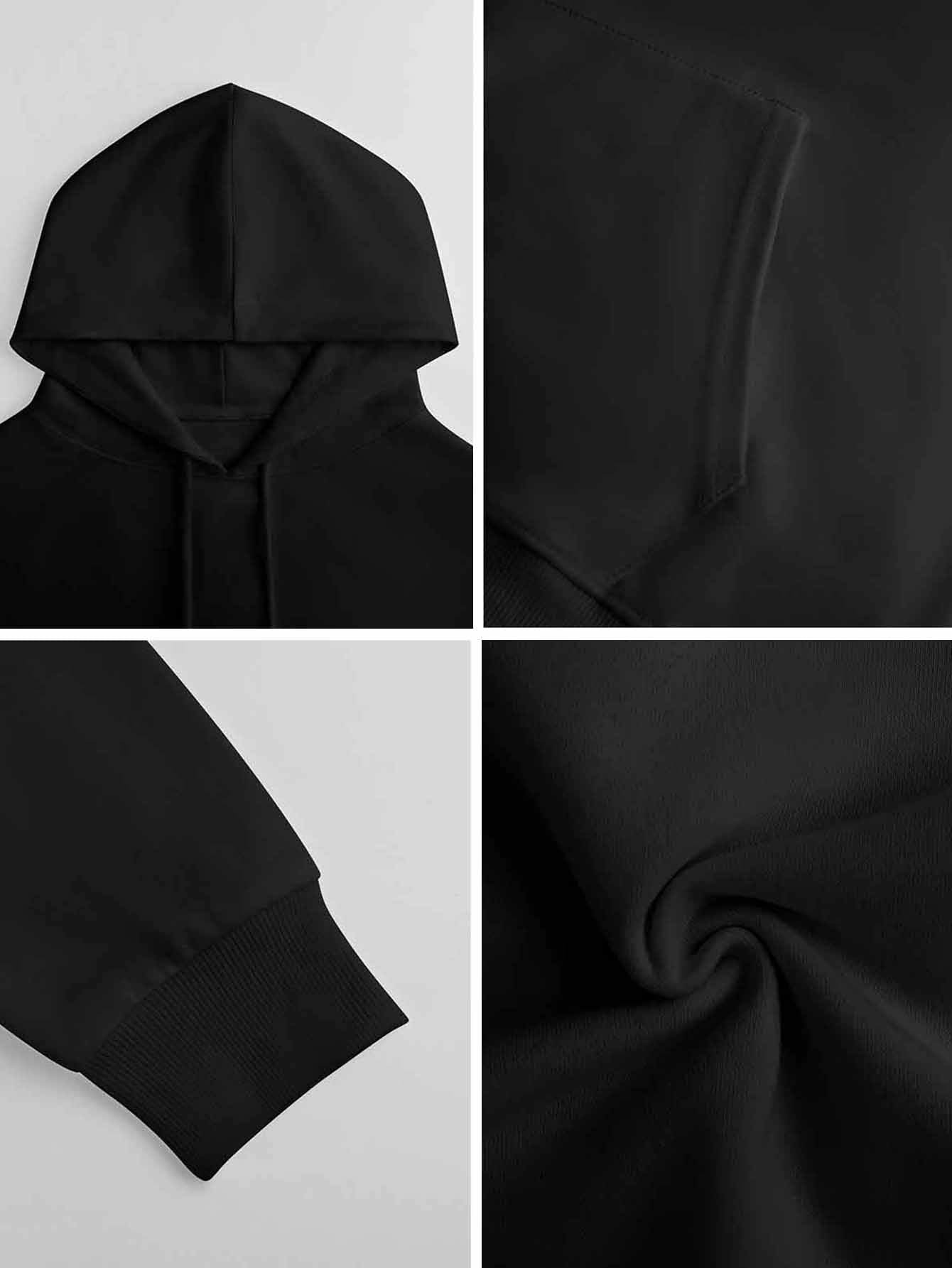 Black men's hooded sweatshirt with Xtreme Monsters IV design. Soft fabric, comfortable fit, Made in USA.