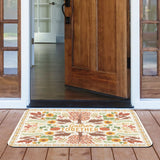 Autumn doormat with 'Gather Together' text and fall elements, for indoor or outdoor use rubber floor mat