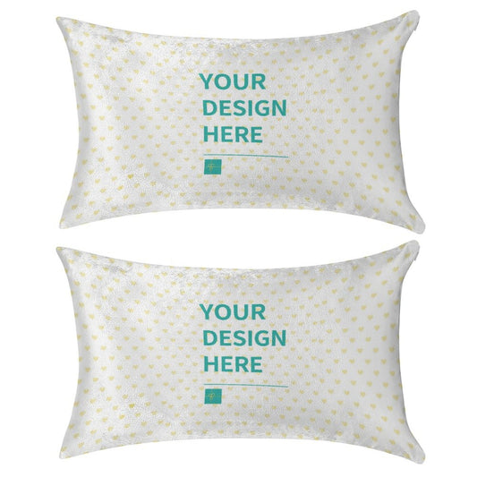 Custom golden velvet throw pillow cases, personalized with your design, set of 2, made in USA