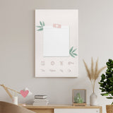 Customizable wall art journal with daily tracking options (Dia, Horas, Kg, Cm), perfect for note-taking