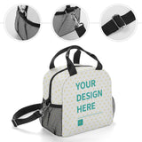 Custom lunch bag with adjustable strap, featuring personalized design, reusable meal bag for boys, girls and adults.
