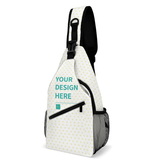 Custom sling bag for women or men with personalized design, twill fabric for hiking, travel, chest bag