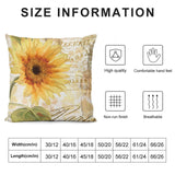 Sunflower pillow cover with vintage style, soft plush material, for sofa and living room, breathable