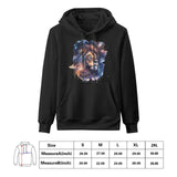 Mighty Lion Astro Cruise Black Hoodie, Lion and Galaxy Design, Cotton, Men's Apparel