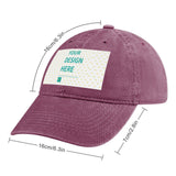 Customizable burgundy baseball cap with 'YOUR DESIGN HERE' design, perfect for personalized gifts for men and women.