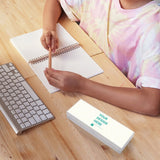 Custom transparent pencil case with 'YOUR DESIGN HERE', PP material, for school office use.