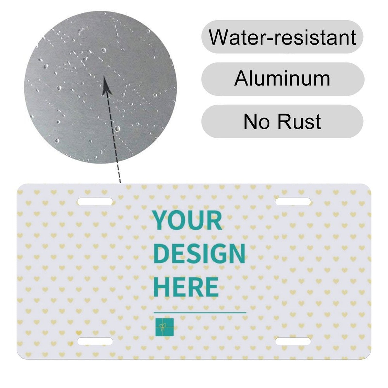 Customizable aluminum license plate - Your Design Here - Water-resistant, no rust - Car tag