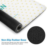 Non-slip custom mouse pad with heart pattern and text, ideal for office or home use.