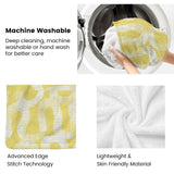 Yellow flannel blanket, machine washable, with advanced stitch technology and skin-friendly material.
