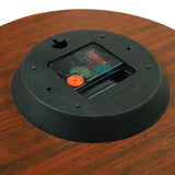 Back view of wooden clock with quartz movement; perfect for home decor and housewarming gifts