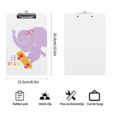 Acrylic clipboard with unique elephant design; letter-size clipboard for students and office supplies