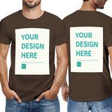 MyArtsyGift custom men's brown double-sided t-shirt with 'YOUR DESIGN HERE' print, cotton, short sleeve