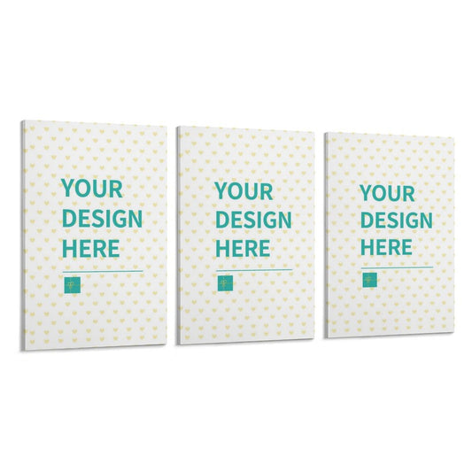 Custom canvas prints with your photos, 3-panel hanging wall art set for baby pet family. Personalized design on canvas.