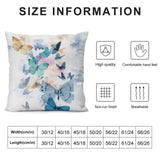 Butterfly watercolor plush pillow cover, various sizes available, soft and breathable, decorative sofa and couch pillow