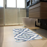 Blue mosaic rubber bathroom floor mat for home use. Artistic design.