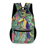 School backpack for kids with toucan design, made of durable twill fabric