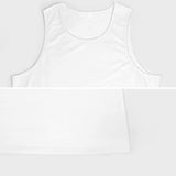 White custom men's cotton tank top. Sleeveless muscle tee for MyArtsyGift personalized design.