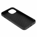 Black iPhone 14 case with TPU and glass material, hexagon pattern inner. MyArtsyGift.com offers custom phone cases.
