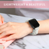 Lightweight polyester Apple Watch band with yellow dot design. Band wraps comfortably on wrist, perfect for iWatch Series