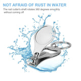 Metal nail clipper keychain, water-resistant with keyring. Durable design with rust-resistant properties.