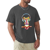 Men's dark gray crew neck t-shirt with frog art and headphones design, MyArtsyGift classic tee