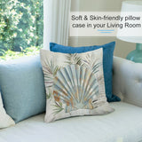 Seashell design pillow cover for sofa or living room, soft and skin-friendly, MyArtsyGift