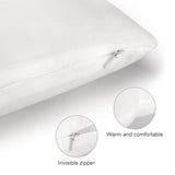 White plush throw pillow cover with hidden zipper, MyArtsyGift, sofa or bed decor. Soft and comfortable.