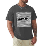 Men's dark grey crew neck t-shirt with eye graphic, perfect for MyArtsyGift