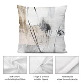 Abstract art plush pillow cover, soft and comfortable with invisible zippers, perfect for sofa or living room.