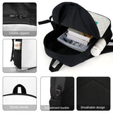 Customizable black backpack with double zippers, side pockets, and breathable back; perfect for school or travel; MyArtsyGift