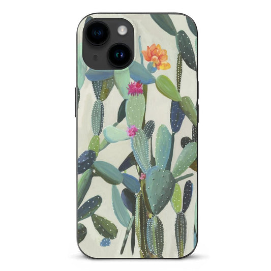iPhone 15 case with cactus design, anti-slip shockproof protection, available on MyArtsyGift.com