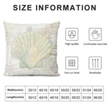 Seashell design throw pillow cover, soft plush material, for sofa, couch, or living room at MyArtsyGift