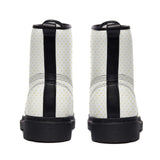 MyArtsyGift Custom Boots with White and yellow heart patterns, ultra-fine fiber, classic style.