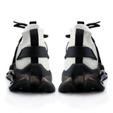 Men's custom running shoes, Flyknit upper, black accents, and TPU outsole. Athletic sneaker for sports and gym.