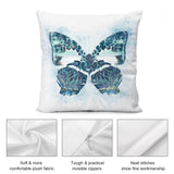 Watercolor butterfly pillow cover, soft plush material, decorative for sofa or bedroom