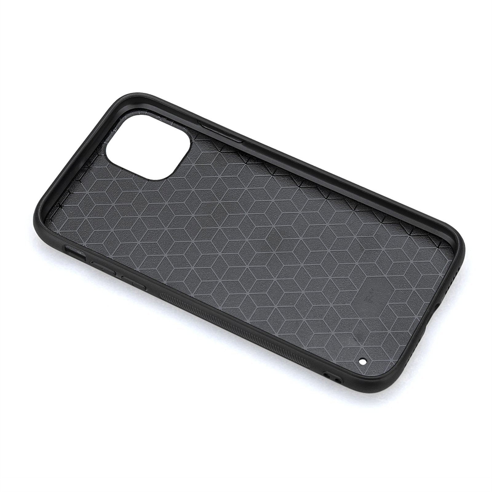 iPhone 11 case interior with patterned TPU design and black edges.