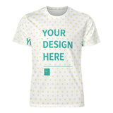 Customizable men's mesh t-shirt with YOUR DESIGN HERE text, available at MyArtsyGift