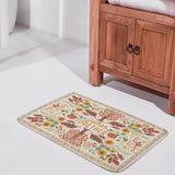 Coral velvet bath rug with 'Gather Together' design, non-slip bathroom carpet, 60x40cm