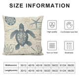 Short plush pillow cover with turtle map design, available in various sizes, high quality for sofa or living room