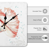Personalized square wooden wall clock with Betta fish watercolor, MyArtsyGift home decor, kitchen gift