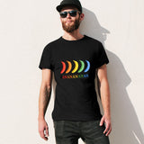 MyArtsyGift Men's Black T-shirt featuring a colorful banana graphic. Cotton crew neck tee, classic fit.