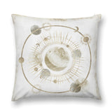 Luxury soft plush pillow cover featuring a golden celestial map design, perfect for living room, sofa, or bed decor.