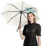 Customizable 3-fold auto umbrella with heart pattern, UV resistant and design area