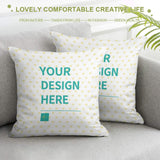 Golden velvet pillowcase set of 2 with personalized design, heart pattern, for living room.