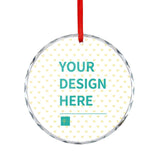 MyArtsyGift - Personalized Christmas Ornaments Custom Photo Crystal Glass Ornament Family, Pets, Baby's Xmas Decor