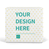 Personalized outdoor furniture cover with heart pattern and 'YOUR DESIGN HERE'. Waterproof Oxford cloth, customizable design.