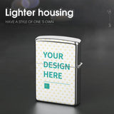 Customizable copper lighter case with 'YOUR DESIGN HERE', personalized gift for men. Lighter Housing