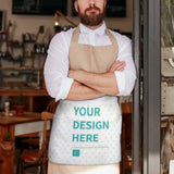 Customizable chef apron with text 'YOUR DESIGN HERE', waterproof Oxford cloth, MyArtsyGift