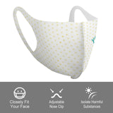 Customizable kids mask with heart pattern, reusable and breathable, featuring adjustable nose clip for sports and outdoor use